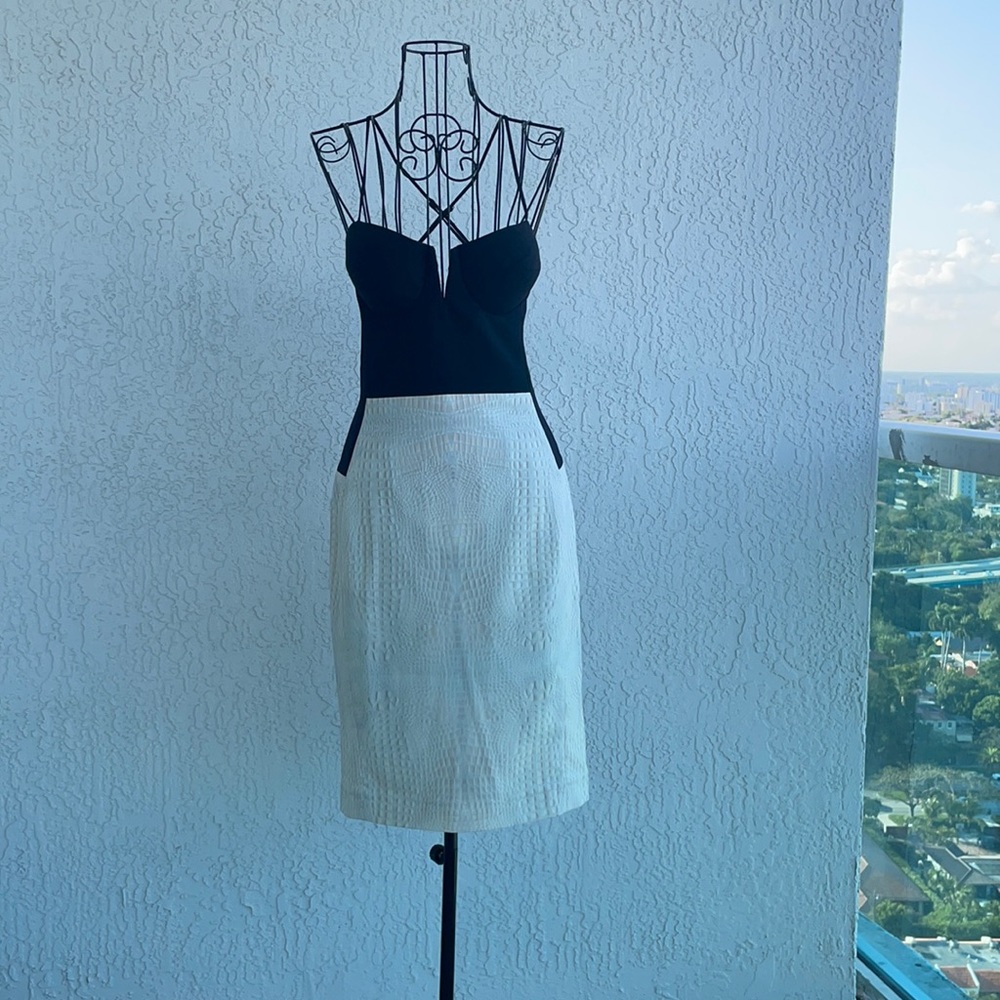 Black and white cocktail dress